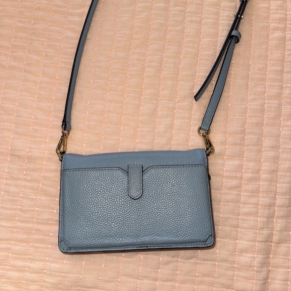 Michael Kors Blue Pebbled Leather Crossbody Bag - Picture 5 of 5